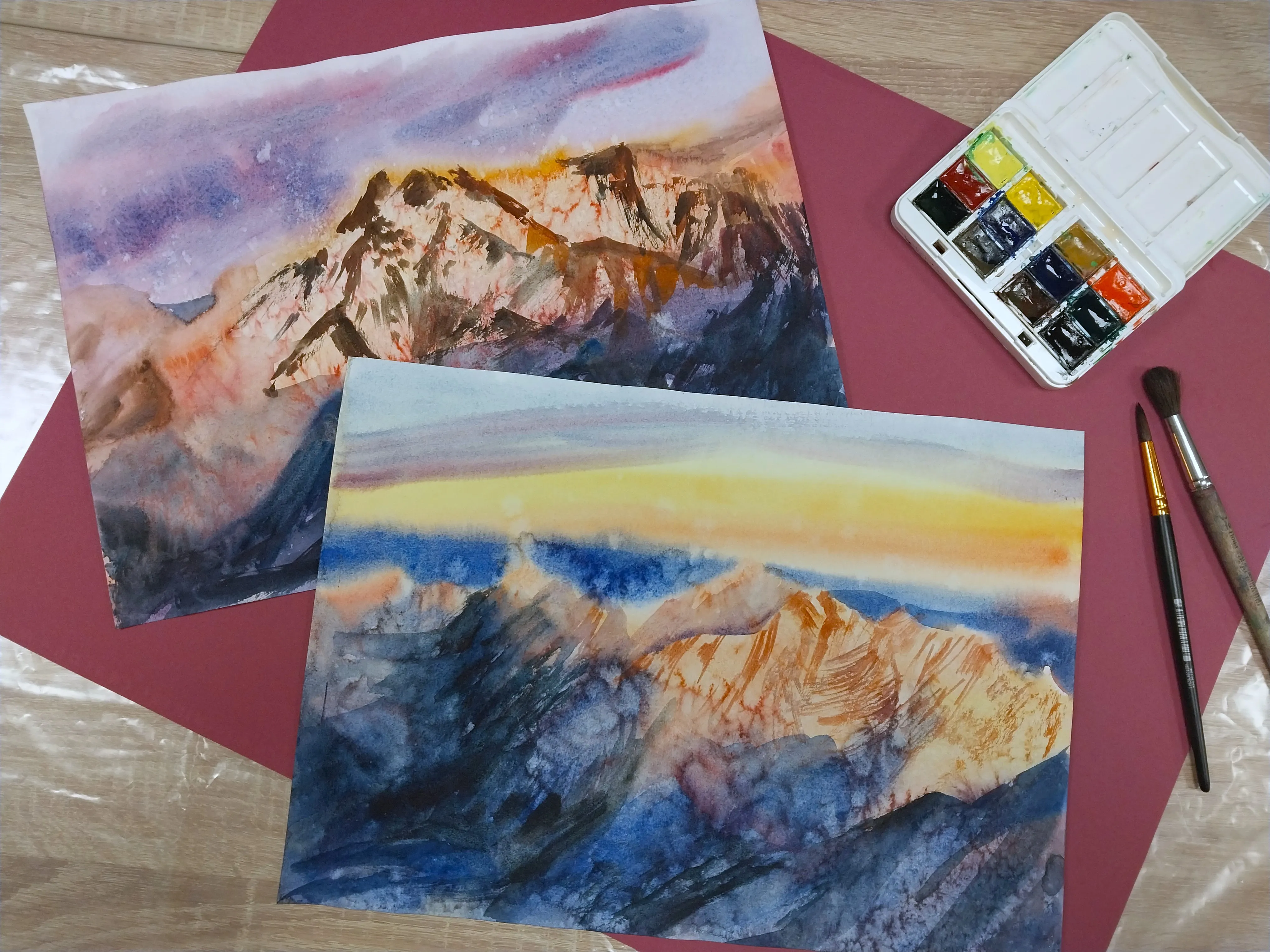 Арт-занятие по выставке «Сила света» - «Вечерний свет в горах»